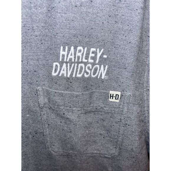 Harley-Davidson Gray Thick Slim 2 XL Button Down Short Sleeve - Picture 8 of 8